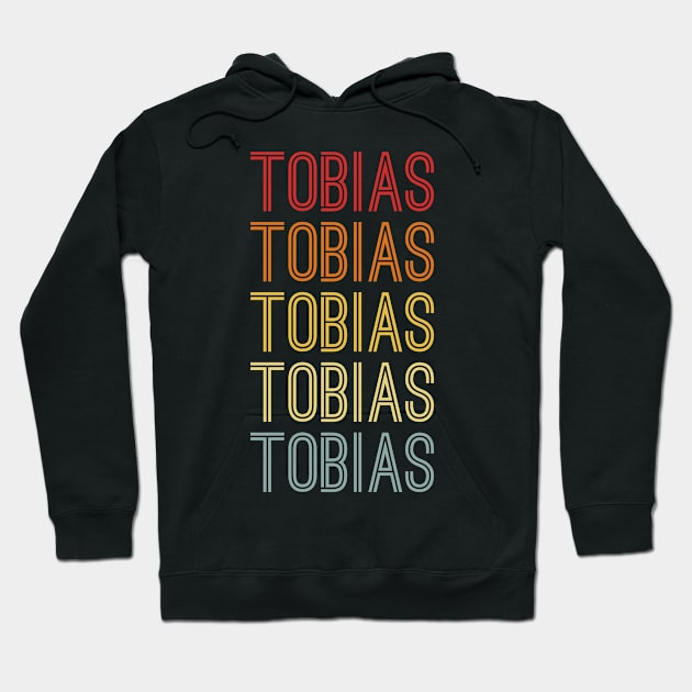 Tobias Name Vintage Retro Pattern Hoodie by CoolDesignsDz